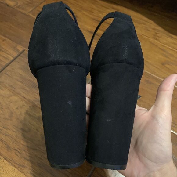 Women's Brash Houston Size 9.5 Black 4.5" High Heels Ankle Strap - Picture 5 of 7